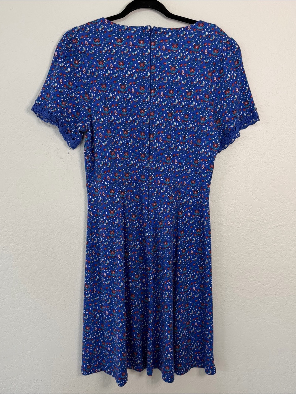 Chadwicks Blue Floral Fit & Flare Midi Dress Women’s Petite Large Cottagecore - Picture 4 of 12